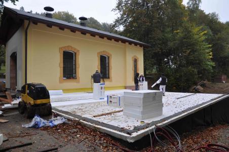 Stavba Návštěvnického střediska Chýnov